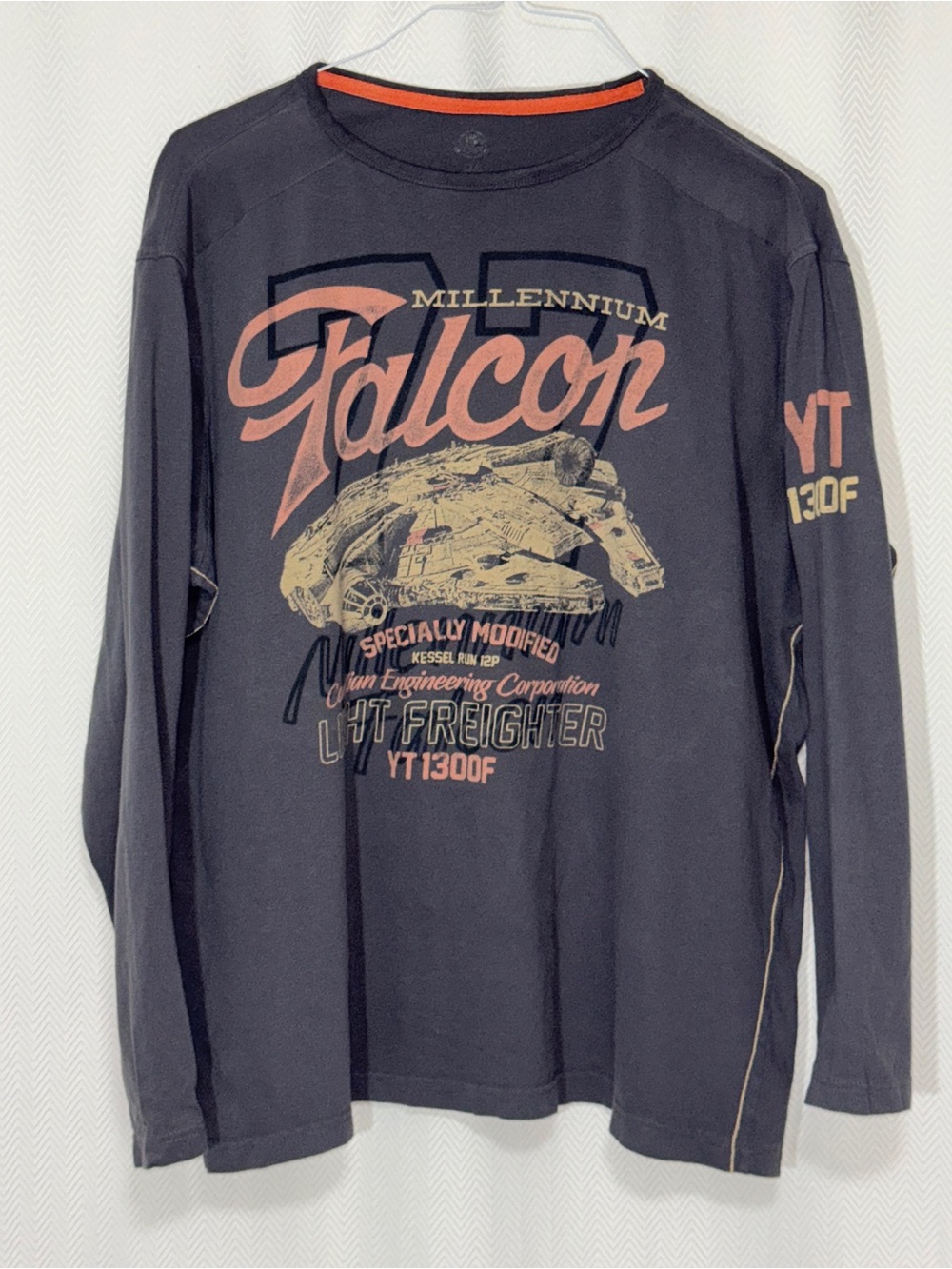 Star Wars Millennium Falcon Smugglers Run Long Sleeve Shirt Grey XXL